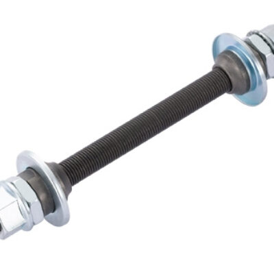 Ось втулки пер. Quando KT-260F 140mm nut MTB на гайках стальная, черн.