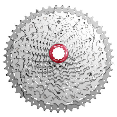 Кассета 11-k 11-46T SUN RACE MX8 MTB, алюминиевый паук, Metallic Silver
