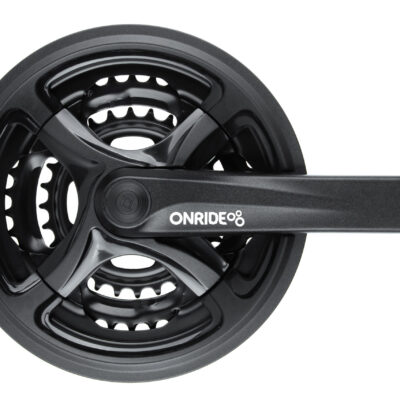 Комплект шатунів ONRIDE Trio 840P, квадрат, 170 мм, 48-38-28T, 8/7/6 швидкостей, чорні (конверт)