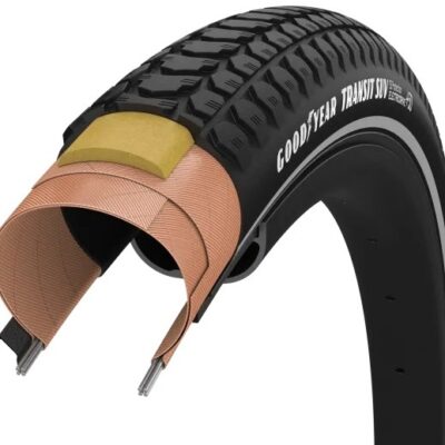 Покрышка 700×40 (40-622) GoodYear Transit SUV S3:Protection, Wire, Black + reflective strips, 60tpi